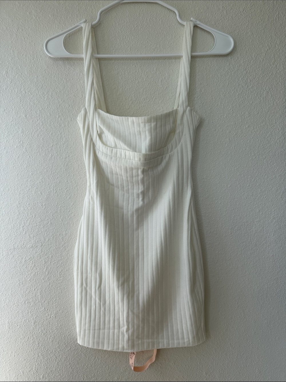 Oh Polly White Ribbed Corset Bodycon Mini Dress Size 4 NEW WITH TAGS